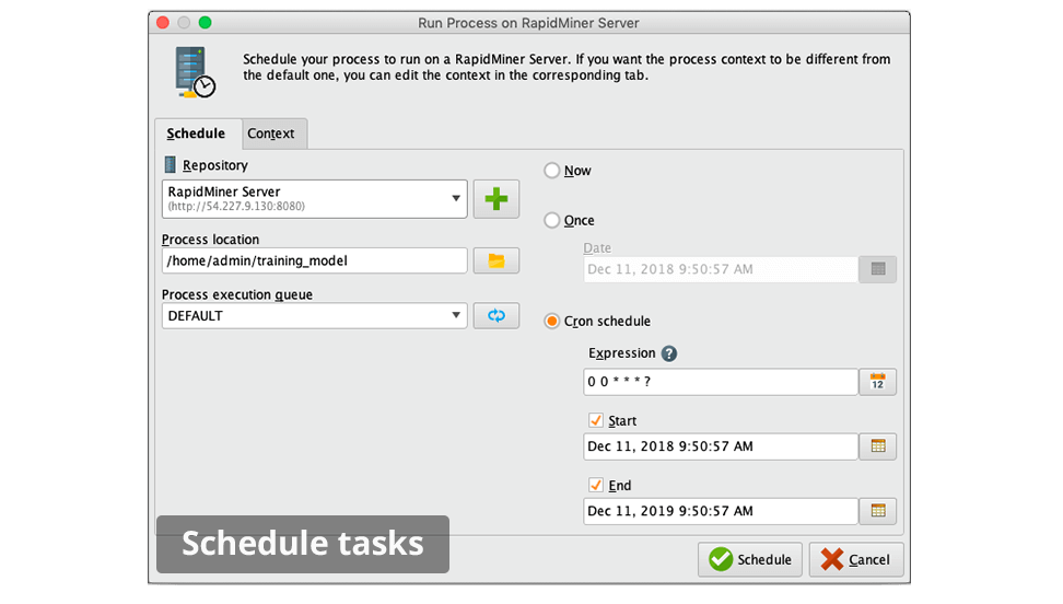 RapidMiner Server process automation