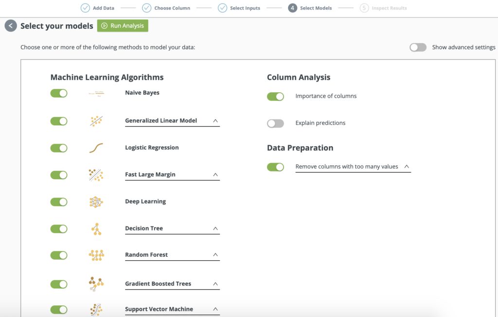 AutoML - select machine learning models