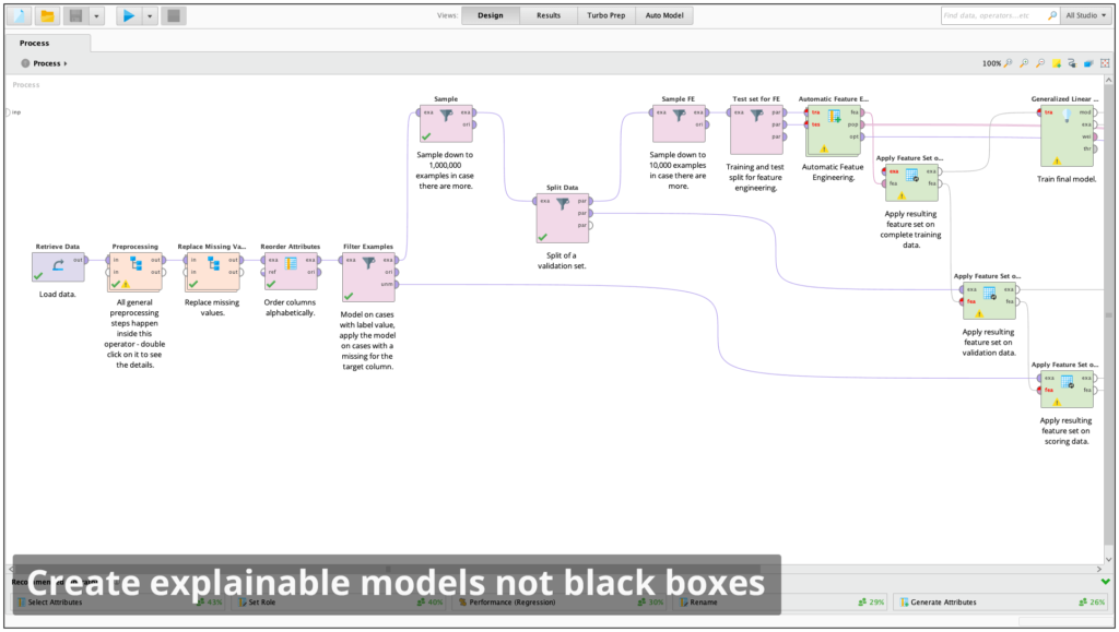 RapidMiner explainable auto-models